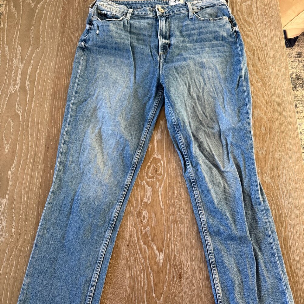 Womens Paige Straight leg light blue denim Jeans pants size 34